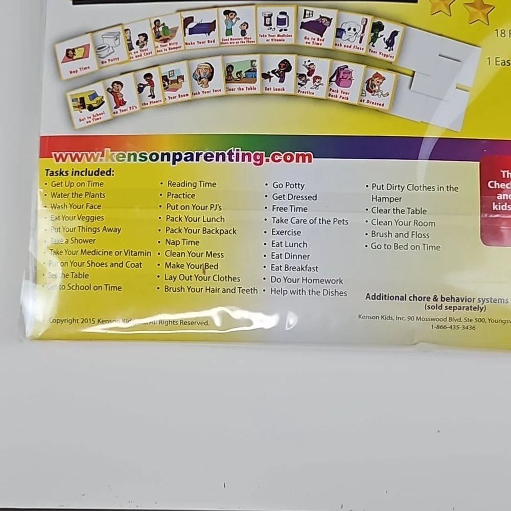 Kids Chores Checklist Daily Task Tracker Laminated Poster Kit